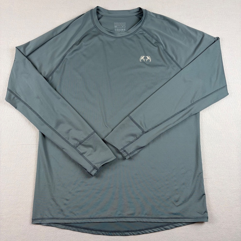 KUIU Gila LS Crew Shirt Mens Large Gray Hunting Scouting UPF 50 Long Sleeve